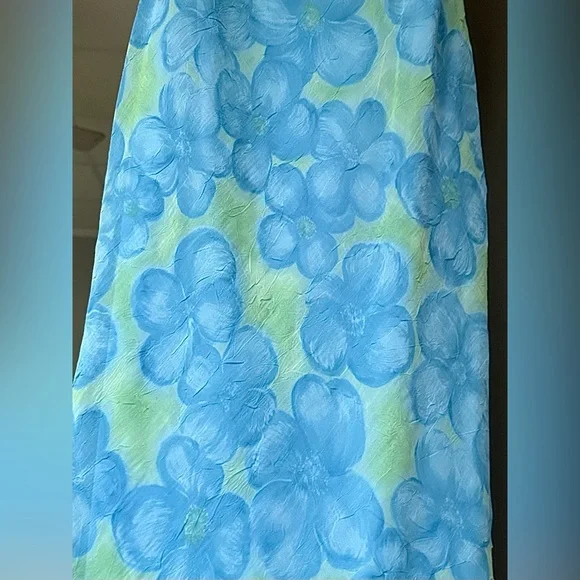 Y2K BE SMART Asymmetric Cowl Slip Maxi Dress Fairy Mermaid Coquette Floral Sz M - Picture 6 of 16